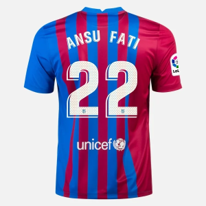 Günstige Fußballtrikots FC Barcelona Ansu Fati 22 Heim Trikot Home  2021/22 – Kurzarm