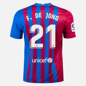 Günstige Fußballtrikots FC Barcelona Frenkie de Jong 21 Heim Trikot Home  2021/22 – Kurzarm