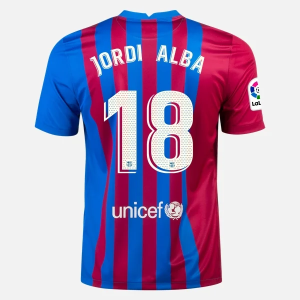 Günstige Fußballtrikots FC Barcelona Jordi Alba 18 Heim Trikot Home  2021/22 – Kurzarm