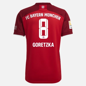 Günstige Fußballtrikots FC Bayern München Leon Goretzka 8 Heim Trikot Home 2021/22 – Kurzarm