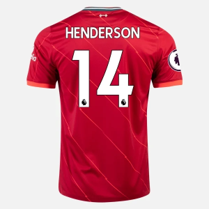 Günstige Fußballtrikots Liverpool FC Jordan Henderson 14 Heim Trikot Home 2021/22 – Kurzarm