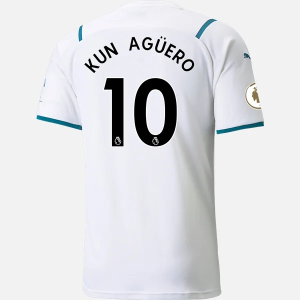 Günstige Fußballtrikots Manchester City Sergio Agüero 10 Auswärts Trikot Away 2021/22 – Kurzarm