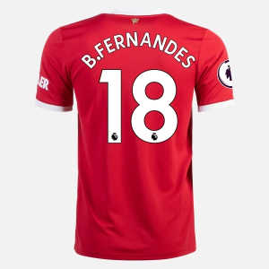 Günstige Fußballtrikots Manchester United Bruno Fernandes 18 Heim Trikot Home 2021/22 – Kurzarm