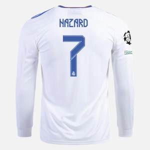 Günstige Fußballtrikots Real Madrid Eden Hazard 7 Heim Trikot Home 2021/22 – Langarm